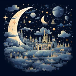 これは、空の要素の孤立したファンタジーイラスト集3です。