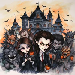 吸血鬼と狼男のハロウィン 2
