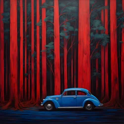 赤い森の青い車 2