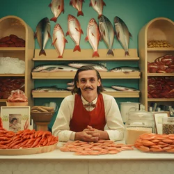 1950年代のポーランドの魚屋のシュールなイメージ 4