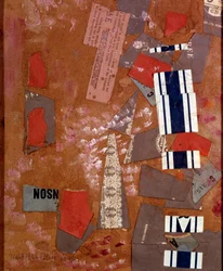 白いカーニバル クルト・シュビッタース（1887-1948）のコラージュ作品 1946年 個人蔵
