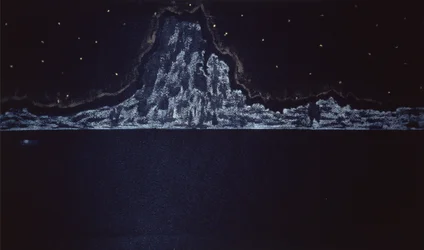真夜中の噴火, 2004 (紙に水彩)