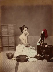 日本の化粧室、1880年頃