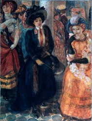 喫茶店で。 Kuzma Sergeevich Petrov Vodkin (Petrov-Vodkin) (Kouzma Petrov Vodkin) (Petrov-Vodkin) (1878-1939)、キャンバスに油彩による絵画