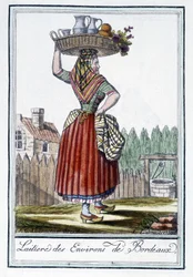Laitiere des environs de Bordeaux - J. Grasset St Sauveur, Deron, Parisの「Encyclopédie des voyages」に掲載。