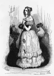 オノレ・ド・バルザック（1799-1850）の小説『ランジェ公爵夫人』の挿絵（『人間喜劇』全集より）、Laisneのエングレーヴィング。