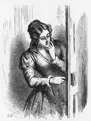 オノレ・ド・バルザック（1799-1850）の小説『セザール・ビロトーの成長と衰退』の挿絵（『人間喜劇』全集より）、Laisneのエングレーヴィング。