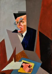 Tihanyi, Lajos (1885-1938)による「トリスタン・ツァラ(1896-1963)の肖像」。油彩・キャンバス