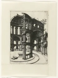 Ruïne met rondbogen en koepel 画家や同種の芸術家にとって非常に有用な、さまざまなメーカーの遺跡の図面 (シリーズ タイトル)