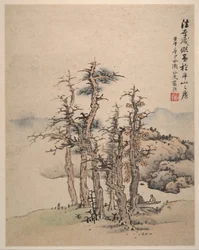 歌と元のマスターの後の風景、1642年。