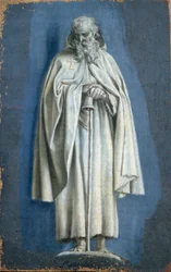 鐘を持つ聖アントワーヌ大王 カマイユ付き絵画 ローラン・ド・ラ・ハイレ（1606-1656）17世紀パリのカンヴァスに描かれています。ルーヴル美術館
