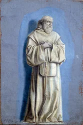 ミニーム騎士団創設者 サン・フランソワ・ド・ポール（1416-1507） カメーユ付き絵画 ローラン・ド・ラ・ハイレ（1606-1656）作 カンバス 17世紀 日0.36 x 0.23 m Paris.ルーヴル美術館
