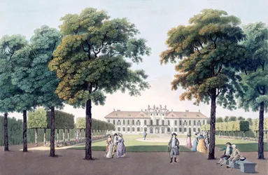 1790年代のウィーン、ヘッツェンドルフの快楽城の眺め