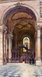 聖ダンスタン礼拝堂の入り口（カラーリトグラフ）