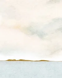 ドックからの朝の眺め 2, c.2019 (水彩)