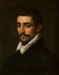 未知のひげを生やした男の肖像、c.1577-1622（キャンバスに油彩）