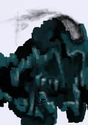 暗く抽象的な峰々