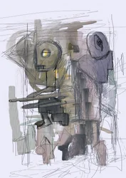 謎めいた抽象的なロボット