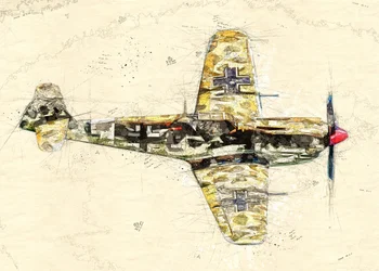 ヴィンテージ戦闘機のスケッチ