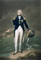 ホレイショネルソン卿、KB、ブルーの海軍大将、刻まれ、William S. Barnard（1774-1849）によって出版され、パブ。 1798（着色されたリソ）