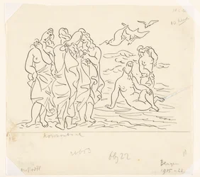 海水浴客（スケッチ）