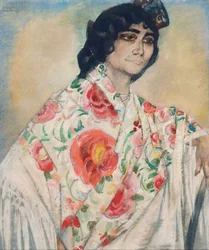 ギタナ、c。 1914年（紙にパステルと水彩）