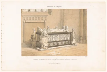 ナント大聖堂のブルターニュのフランソワ 2 世の墓 Tombeau de François II, duc de Bretagne, dans la cathédrale de Nantes (オブジェクトのタイトル) 現代フランス（シリーズタイトル） La France de nos jours (オブジェクトのシリーズ タイトル)