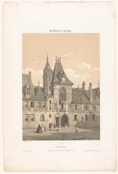 ブールジュのジャック・クール宮殿のファサードの眺め ブールジュ。 Façade de la maison de Jacques Coeur (オブジェクトのタイトル) 現代フランス（シリーズタイトル） La France de nos jours (オブジェクトのシリーズ タイトル)