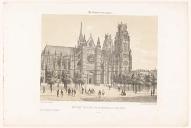 オルレアン大聖堂の眺め（北側） Côté septentrional de la cathédrale à Orléans (オブジェクトのタイトル) 現代フランス（シリーズタイトル） La France de nos jours (オブジェクトのシリーズ タイトル)