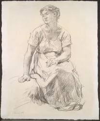 着席農民女性c。 1885年。