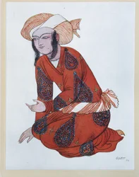 N.リムスキーコルサコフによるバレエシェヘラザードの衣装デザイン、1922年