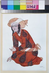Nikolai Rimsky Korsakov (Rimsky-Korsakov) (1844-1908) によるバレエ Sheherazade の衣装 - Leon Bakst (1866-1924) による作品、リトグラフ 1922 - (Nikolai Rimsky Korsakov によるバレエ Sheherazade の衣装デザイン、Leon Bakst によるカラーリス
