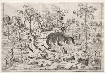 Puttiのある風景、c。 1550年。