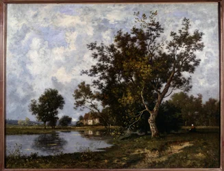 ラ・マーレの風景 レオン・リシェ（1847-1907）の絵画 20世紀 個人蔵