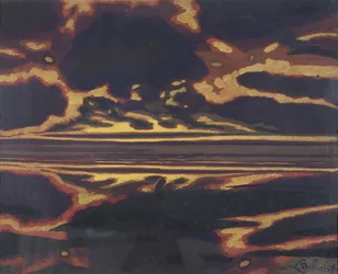 夕日と海の風景