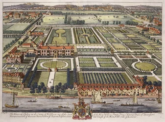ヨハネスキップ（c.1652-1722）によって刻まれたミドルセックス郡のチェルシーの家