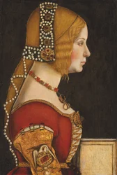ミラノ公爵夫人イザベッラ・アラゴン（1470-1524）の肖像 半身、右横顔（油彩・パネル）
