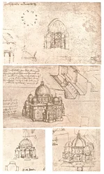 教会の建築の4つの図面、c1472-c1519 1883