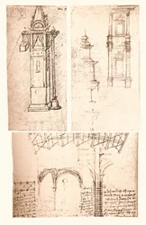 3つの建築図面、c1472-c1519 1883