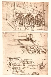 2つの建築図面、c1472-c1519 1883