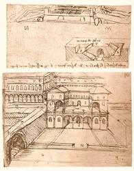 町の計画の2つの図面、c1472-c1519 1883