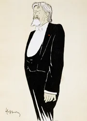 俳優ジャン・ムーネ＝サリー（1841-1916）、レオネット・カッピエーロ（1875-1942）による風刺画
