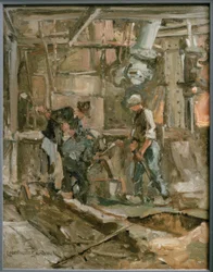 L.サンドロック、修理作業員製鉄所で