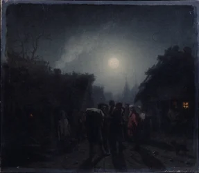 居酒屋の前。夜景、1860年代〜1870年代