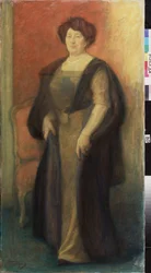 アンナ・ヴィソツカヤの肖像 (?)。 Leonid Osipovich Pasternak (1862-1945) の作品、段ボールにパステル