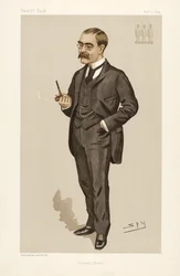 ラドヤード・キップリング（1865-1936）、『ヴァニティ・フェア』より。1894年、カラーリトグラフ