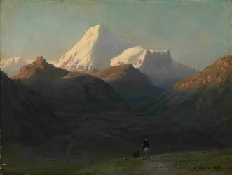 山の風景、1868
