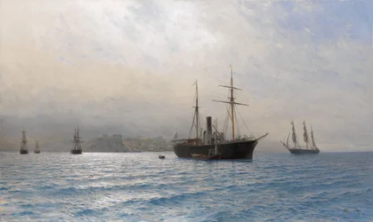 18771878のロシア-トルコ戦争後のボスポラス海峡の入り口にあるロシアの船
