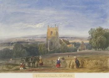 チェドルトン教会：水彩画、ND [c1830-1840]