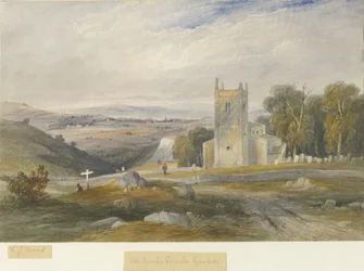 グリンドン教会：水彩画、nd [c1830-1845]